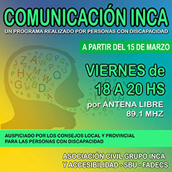 COMUNICACIÓN INCA DESDE ESTE VIERNES POR ANTENA LIBRE